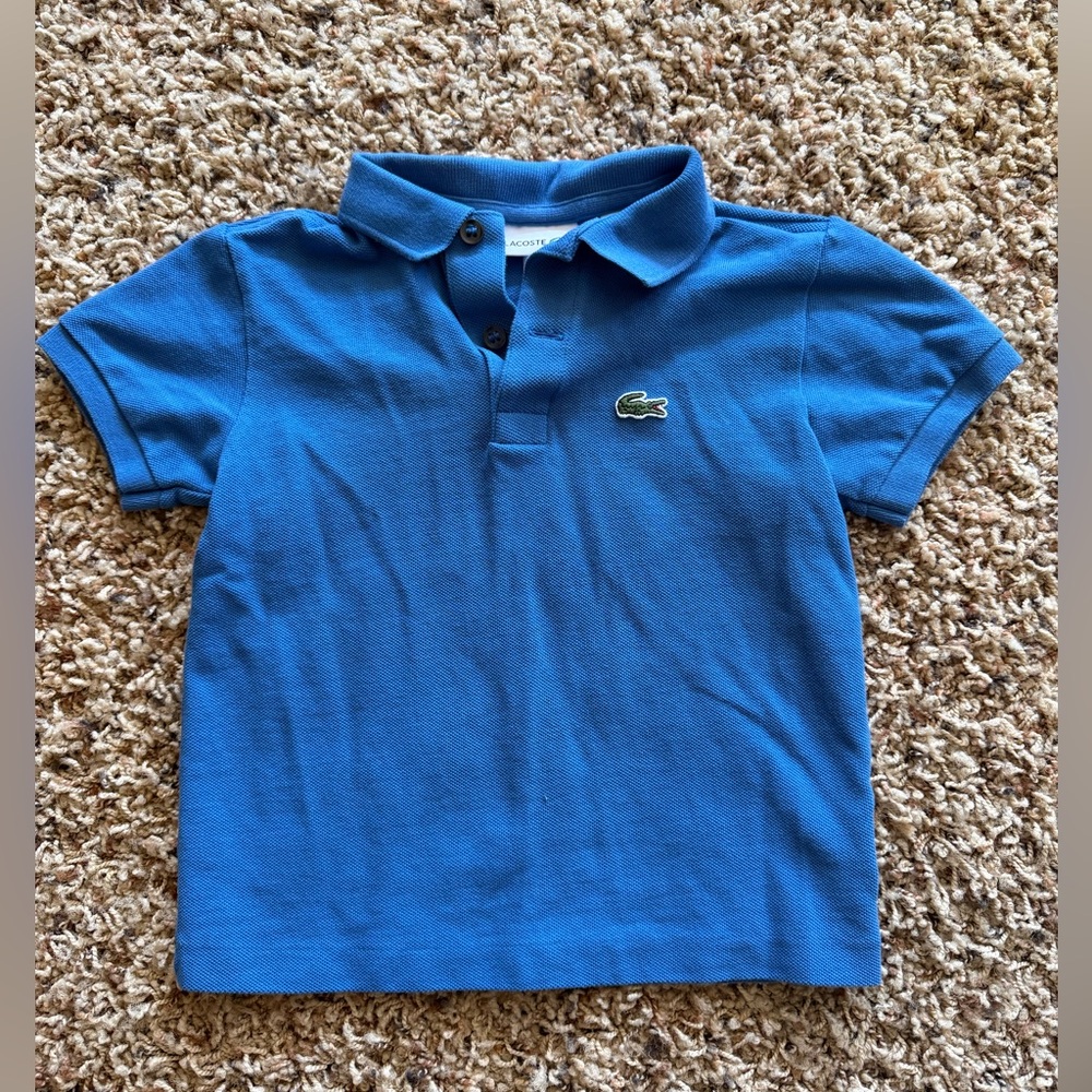 Lacoste little boys blue polo size 4